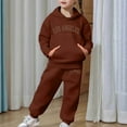 thumbnail image 7 of Girl Outfits Girls Clothing Set Child Toddler Boys Girls Long Sleeve Solid Warm Hoodie Pullover Tops Pants Kids Outfits Sweat Suit, 7 of 7