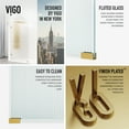 thumbnail image 5 of VIGO VG6094MGFL3478 3.0" L -34.0" W -77.88" H Arden 34" x 78" Frameless Shower Screen with Fluted Glass in Matte Gold Fluted Glass Matte Gold Frameless, 5 of 13