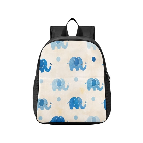 Toddler Backpack Playful Blue Elephants Waterproof Lightweight Backpack Casual Mini Daypack for Daycare & Travel