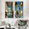 thumbnail image 1 of Designart "Infinity of Golden Spheres II" Modern Abstract Framed Wall Art Set Of 2 - Traditional Yellow Frame Gallery Set For Office Decor, 1 of 6
