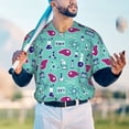 thumbnail image 5 of Lsque Cultured Meat Science Pattern Mens Polo Golf Shirts Funny Graphics Shorts Sleeve Button Shirts Baseball T-shirt-3X-Large, 5 of 7