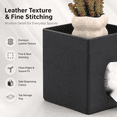 thumbnail image 2 of ABCISI Tissue Box Cover with Storage Tray, Black Leather-Textured Square Tissue Holder with Side Dispensing Opening, 6.1 x 5.7 x 6.6 Inch Organizer for Bathroom, Bedroom and Office, 2 of 7