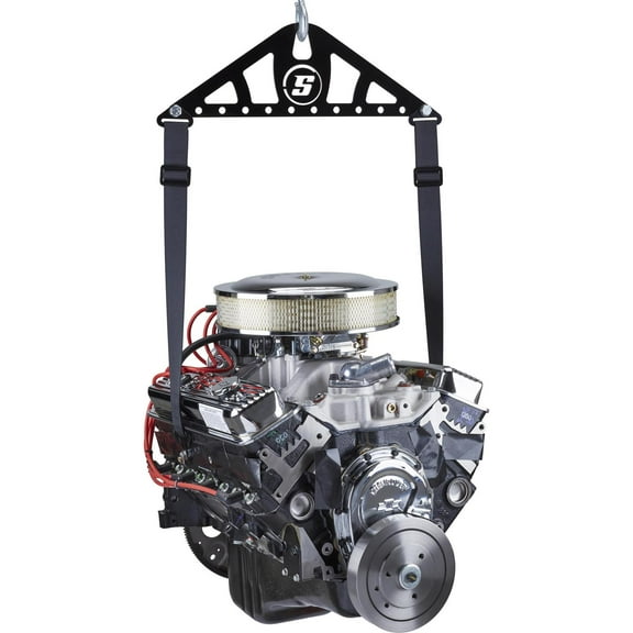 Speedway Motors 2-Point Adjustable Engine Lifting Sling with 1/4 Inch Steel Lift Plate, Nylon Lift Straps, 1200 Lb Capacity for Complete Engine Removal