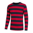 thumbnail image 1 of Lars Amadeus Men's Striped Crew Neck Long Sleeve T-shirt Cotton Pullover Top, 1 of 7