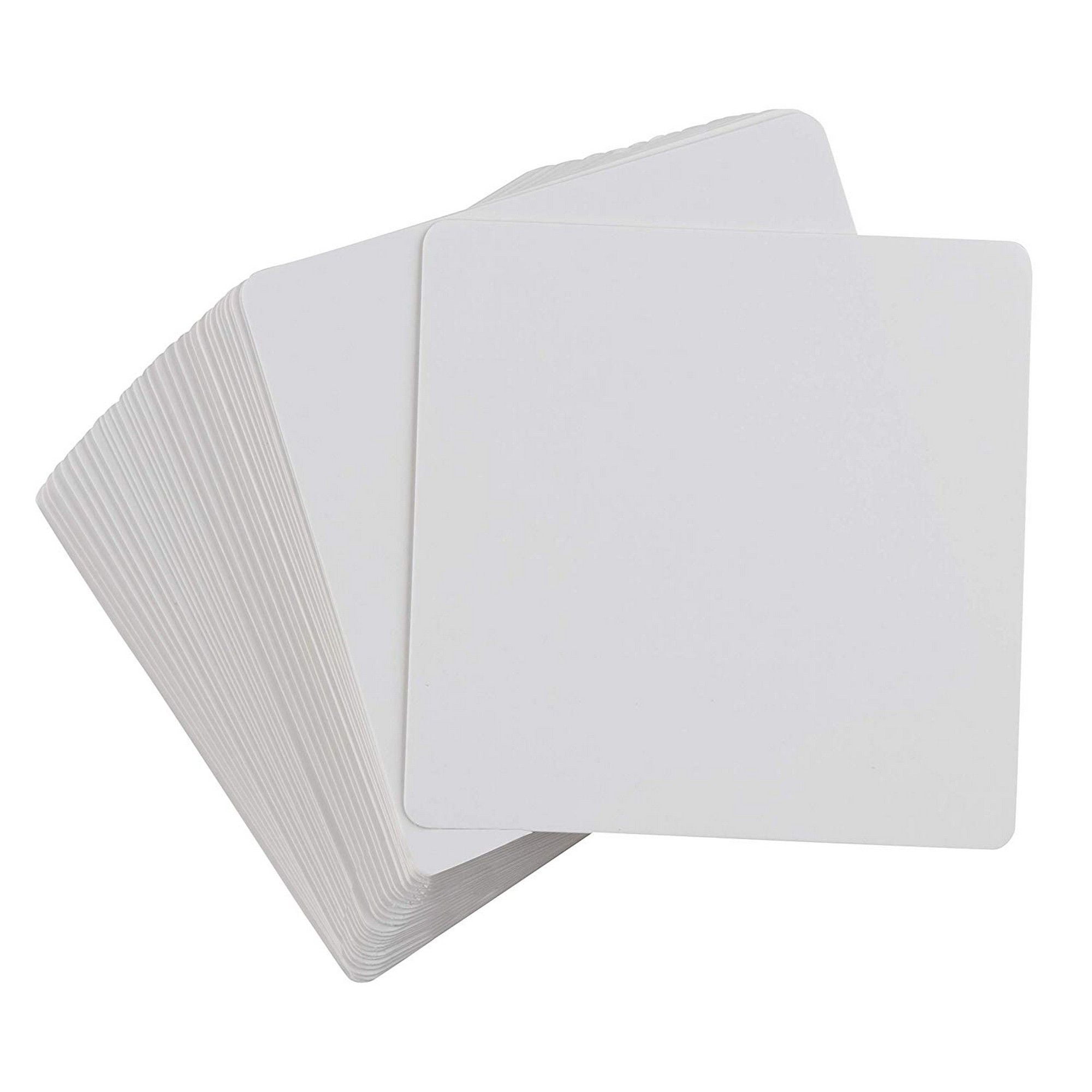 Everygo 100Pcs Blank Dry Erase Index Cards Blank Note Card Playing Card Hard Resuable Card Paper DIY Board Game Laminate Finish Perfect for Use with Dry Erase Markers