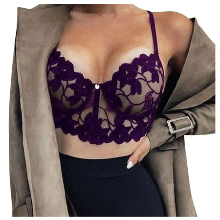 

Knosfe Women s Eyelash Support Wireless Bra Plus Size Lightly Bralette Comfort Lace Bras for Women XXXL