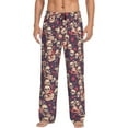 thumbnail image 1 of Fotbe Skull rock music record Pantalones de Pijama para Hombre, Pantalones de Dormir, Pantalones de Casa con Cintura Ajustable y Bolsillos-3X-Large, 1 of 6