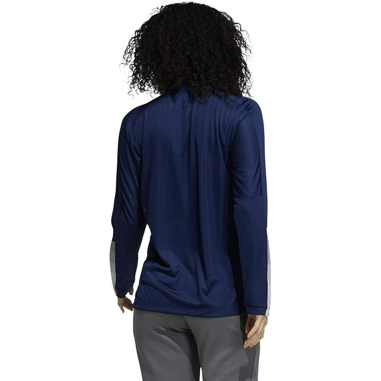GI6787 Adidas Women's Sideline 21 Long Sleeve 1/4 Zip Knit Jacket  Navy/White XL