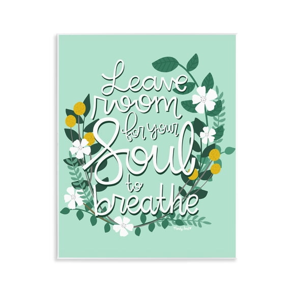 Stupell Industries Room For Soul To Breathe Quotes and Sayings Painting Unframed Art Print Wall Art, 11 x 14