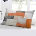 thumbnail image 5 of Orange Beige Geometric Throw Pillow Cover 20 x 26 Inch Decorative Pillow Cover Abstract Grey Oil Painting Lumbar Pillowcase Seasonal Rectangle Cushion Case for Couch Sofa Bed Living Room, 5 of 7
