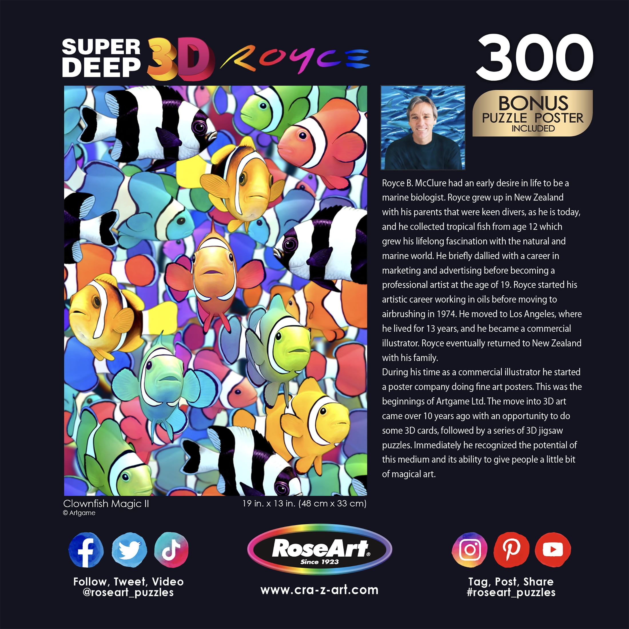 Cra-Z-Art Royce Super Deep 3D 300-Piece Clownfish Magic II Adult Jigsaw Puzzle