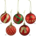 thumbnail image 5 of Sunnydaze Holiday Glitter Red/Gold Plastic Christmas Ornament Balls, 30 Count, 5 of 8