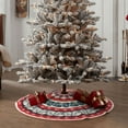 thumbnail image 4 of Daiia Round Design Drawing Merry Christmas Tree Skirt , Xmas Large Lace-up Tree Skirt, Santa Snowflakes Rustic Home Decorations New Year Party Farmhouse Decor-48", 4 of 6