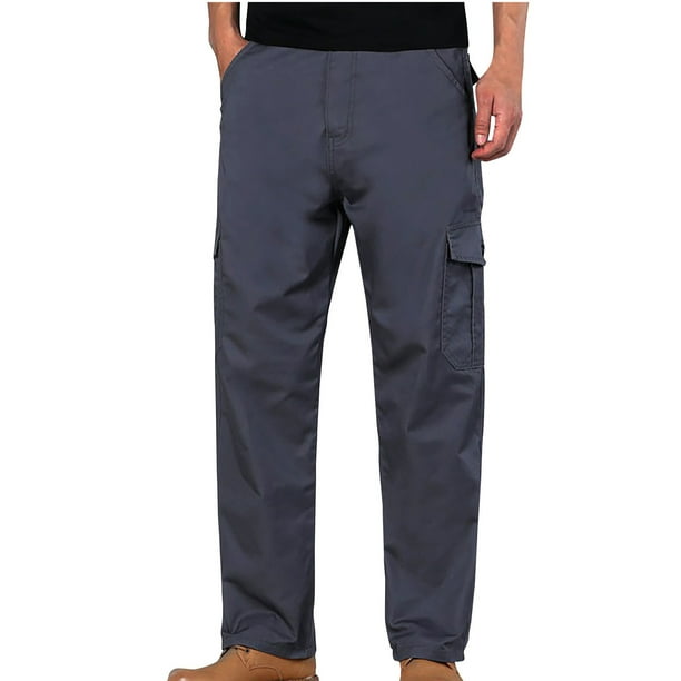 Pantalones largos para hombre, pantalones de algodón, color liso, multibolsillos, pantalones cargo, pantalones de trabajo, pantalones cargo casuales, pantalones de pierna recta, pantalones vaqueros, p