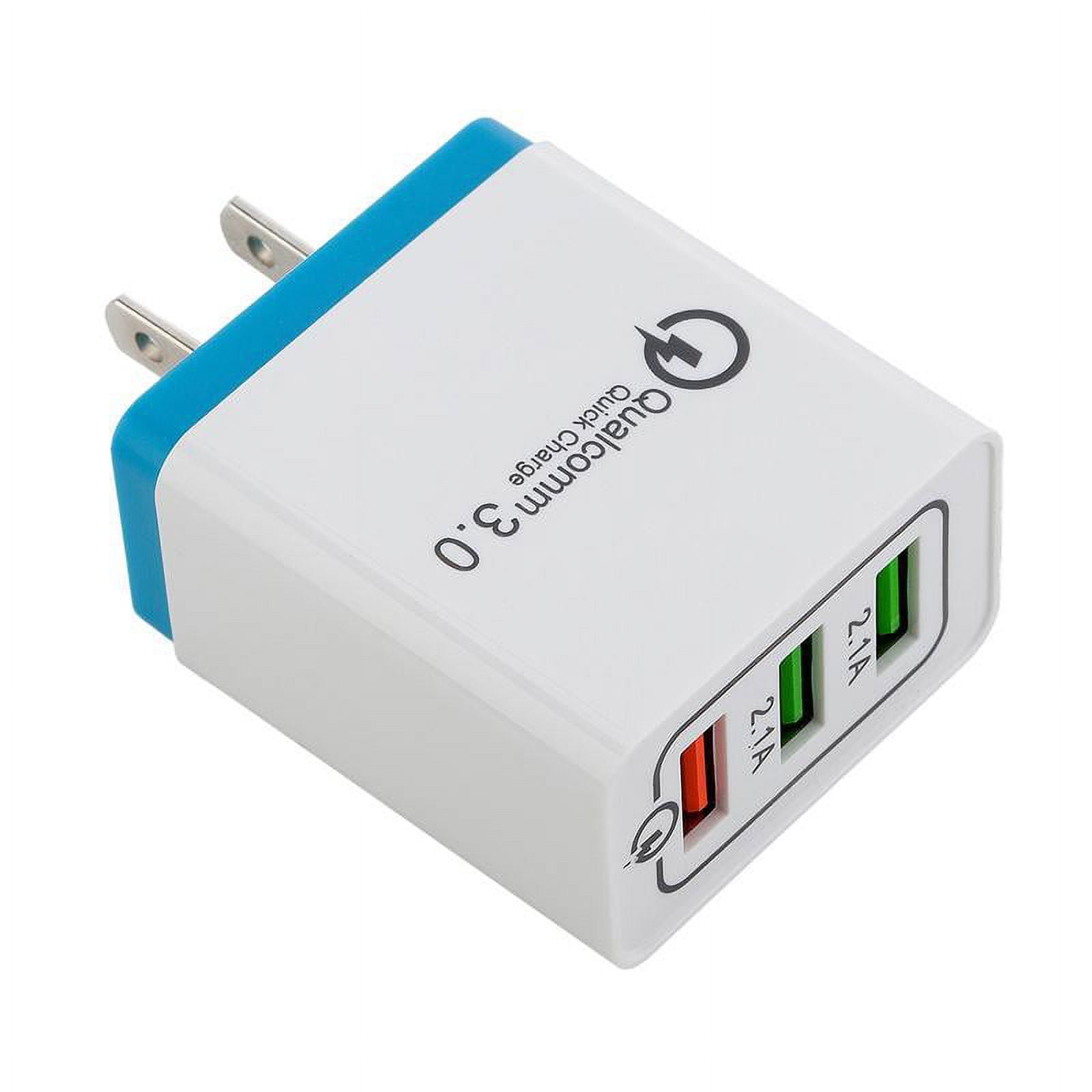 3-Port Quick Charge USB Wall Charger, FREEDOMTECH QC 3.0 USB Wall Charger Fast Qualcomm for iPhone X 8 Plus Samsung Galaxy Note 8, S8, S8 Plus, S7 S6 Edge+, Note 5/4/3, LG G5, G6 V20 Nexus 6, HTC 10