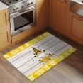 thumbnail image 3 of Yellow Gnomes 2'x3' Washable Rug, Spring Bees Daisy Plaid Wooden Grain Non-Slip Soft Doormat Area Rugs for Entrance Bathroom Bedsides, StainResistant Carpet for Kitchen Bedroom, Entryway Floor Mat, 3 of 9