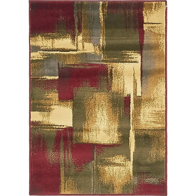 Unique Loom Barista Urban Distressed Area Rug 2' 2 x 3' Rectangular Multi/Olive