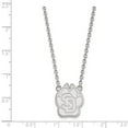 thumbnail image 2 of 925 Sterling Silver Rh-p LogoArt University of South Dakota Large Pendant With Necklace; for Adults and Teens; for Women and Men, 2 of 3