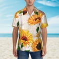 thumbnail image 4 of Balery Sunflower 5 Print Men's Hawaiian Shirts Short Sleeve Beach Shirt Relaxed Fit Vacation Button Down Shirts-Large, 4 of 9