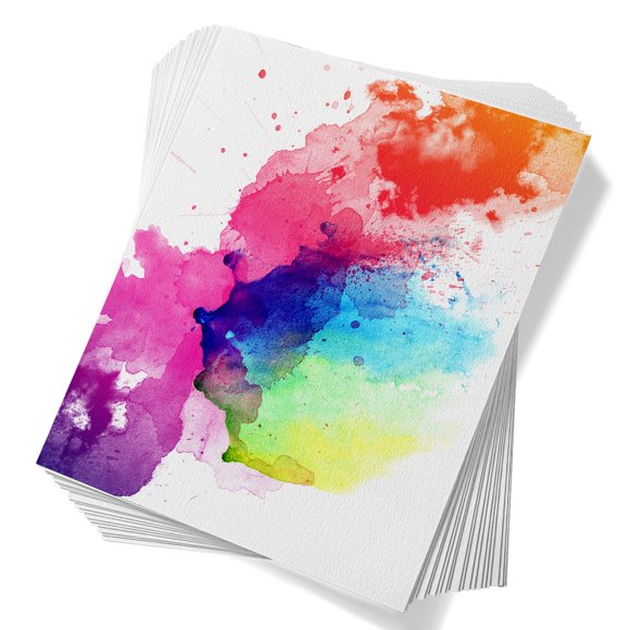 Paul Ruben 60 Sheets Watercolour Paper,50% Cotton&140lb /300gsm Acid-free Loose White Cold Press for kids, Students & Adultsï¼10.63 * 7.68 inchï¼
