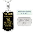 thumbnail image 2 of Psalm 127:3 Stainless Steel or 18k Gold Premium Swivel Dog Tag Keychain, 2 of 8