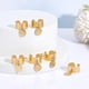 thumbnail image 5 of Anillo de acero inoxidable con dijes, 6 piezas, dorado, para mujer, redondo, texturizado, ajustable, con dijes redondos, con puño abierto., 5 of 6