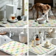 thumbnail image 7 of Easter Bunny Dish Drying Mat Colorful Cute Rabbits Kitchen Drying Mat Spring Microfiber Dish Dryer Pad Absorbent Reversible Dish Drainer Rack Mat Washable Dish Mat for Kitchen Countertop 18x24 Inch, 7 of 7