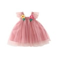 thumbnail image 2 of Hicidod Baby Girls Tutu Tulle Sundress Backless Cute Lace Mesh Elegant Ruffled Sleeve A-Line Dresses For Birthday Wedding Flower Girl, 2 of 7