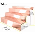 thumbnail image 2 of YMVV 12 IN Rose Gold Mirror Acrylic 3 Tier Display Riser Perfume Organizer, Perfume Cologne Organizer Holder, Pops Toy Figures, Clear Cupcake Riser, Dessert Shelf, 2 of 6