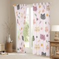 thumbnail image 3 of Manfei Kawaii Kitten Blackout Curtains, Boho Flower Floral Window Curtains Pack of 2 (38x45 Each), Pink, 3 of 6