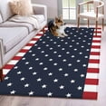 thumbnail image 2 of Rectangle Rug 4x6Ft, Independence Day Patriotic Stars on Blue Soft Non-Slip Washable Felt Carpet Pad, Red White Stripes Border Area Rugs for Living Room Bedroom Kids Room, 2 of 9