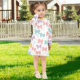 thumbnail image 5 of Girls' long-sleeved dress Bows and Small Flowers Girls' A-line dress with ribbed cuffs Soft and comfortable, 5 of 6