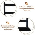 thumbnail image 6 of 1Pc Black Velvet Earring Display 2-Tier Wood Covered Earring Jewelry Display Stand Earring Organizer Holder for Earring Studs Hole: 1.5mm, 6 of 6