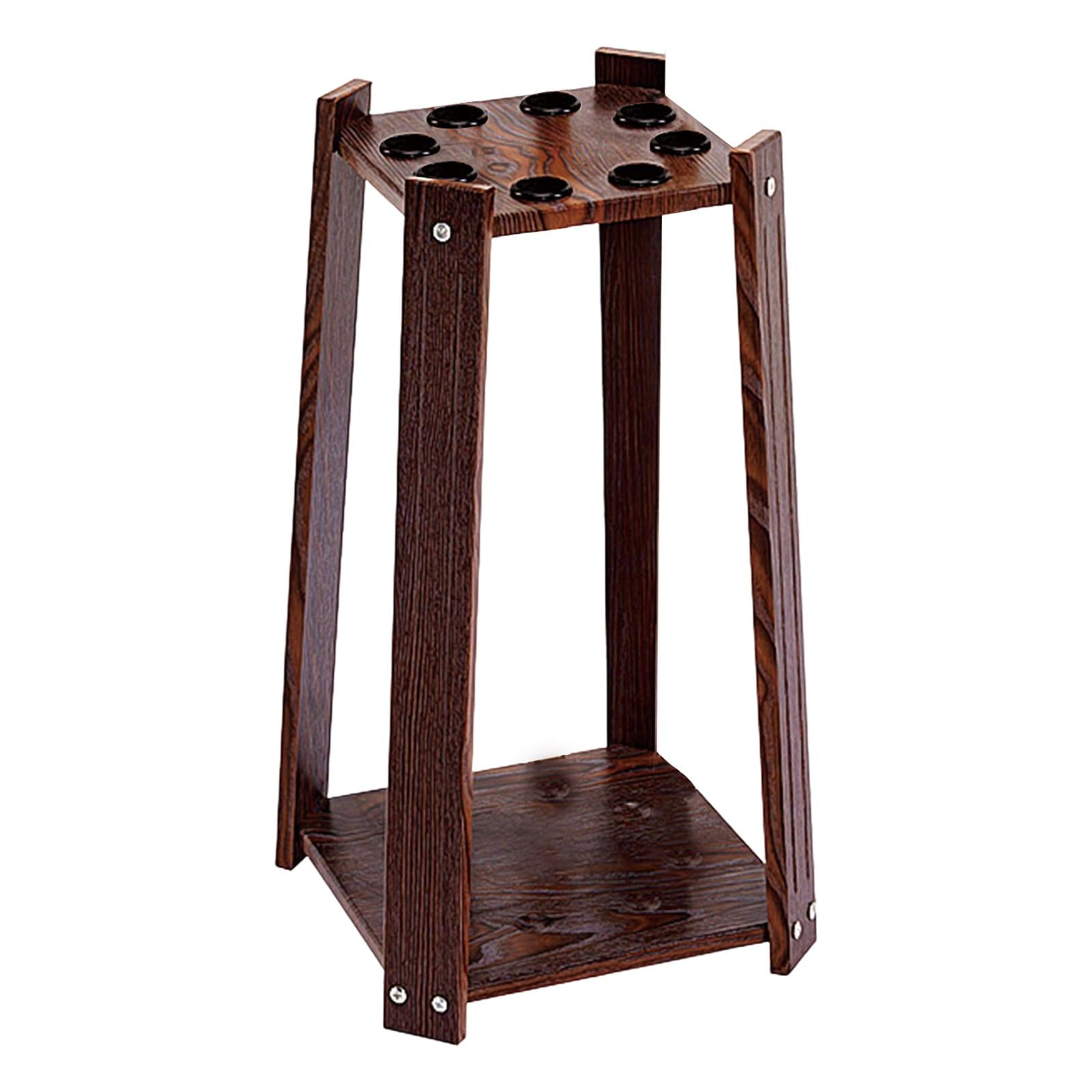 Billiard Cue Rack Display Floor Pool Cue Stand Stand Fishing Rod Pool Balls Rods Brown