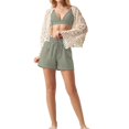 thumbnail image 2 of Women'S Linen Shorts Casual Summer Shorts High Waisted Comfy Pull on Shorts with Pockets Light Gray XL, 2 of 7