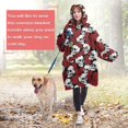 thumbnail image 4 of Wearable Oversized Blanket,Red Skull Rose Pattern Wearable Blanket Hoodie for Adults,Cozy Hooded Blankets with Super Pockets,Super Warm Fuzzy Pullover for Women & Men, 4 of 6
