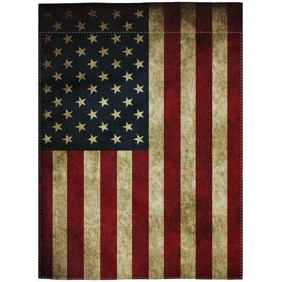 Classic Vintage American Double-Sided Burlap Garden Flag