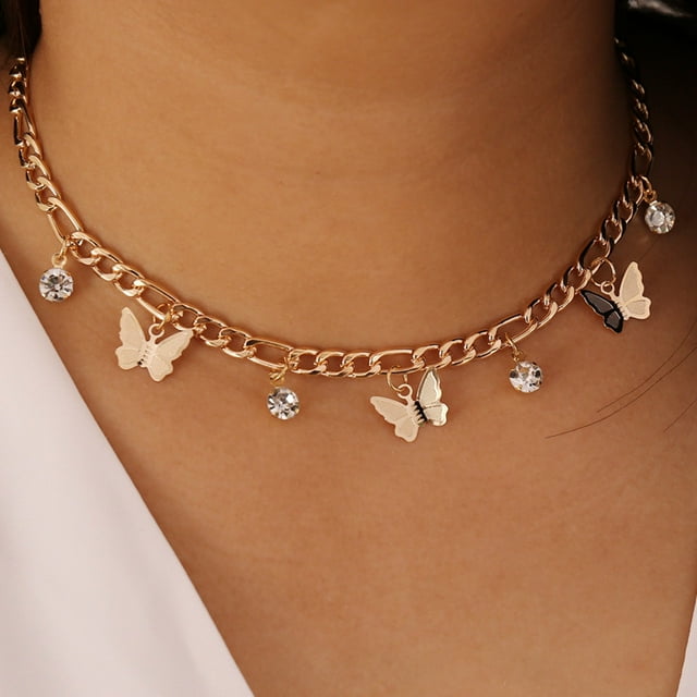 TopLLC Necklaces & Pendants Rhinestone Necklace Female Clavicle Chain Makeup Setting Spray
