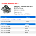 Alternator - Compatible with 1992 - 2005 Ford Ranger - Replacement ...