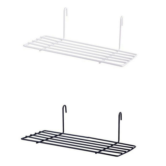 Hanging Wire Shelf Wall Organizer and Display Shelf for Living Room Bedroom Black 1 Set