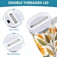 thumbnail image 3 of Yayeee 40oz Stainless Steel Tumbler with Straw and Handle Double-Wall Insulated Travel Water Bottle, Watercolor Sunflowers, 3 of 8