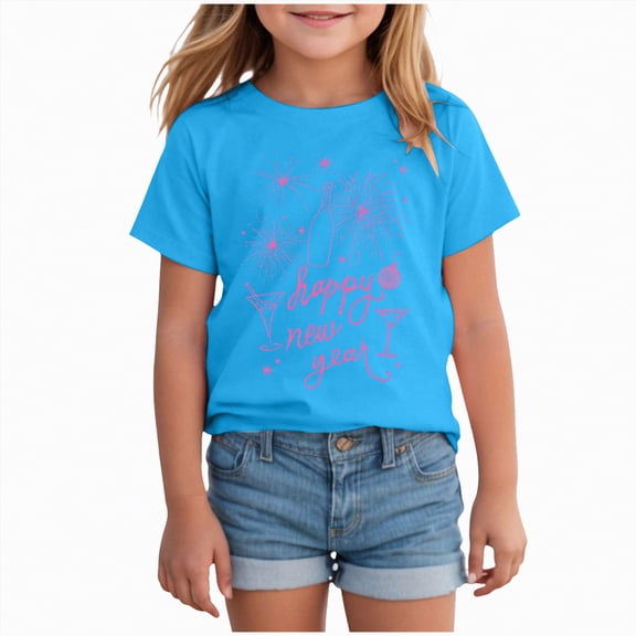 Toddler Girls' Short Sleeve Quick-Dry Athletic T-Shirt 0-24 Months 2t 3t 4t 5t 6t 7t - Active Gym Crew Neck Tops for Teens Kids Gibobby,5-6 Years,Blue