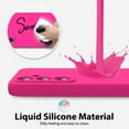 thumbnail image 4 of KOMI for Samsung Galaxy S23 FE Phone Case Liquid Silicone, Fluorescent Bright Solid Color, Cute Thin Slim Soft Rubber TPU Plain Smooth Gel Matte Protective Cover for Women Girl, Fuchsia Hot Pink, 4 of 7