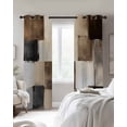 thumbnail image 4 of Black Brown Abstract Blackout Curtains for Bedroom Living Room Darkening Curtains 84 Inch Length 2 Panels Set Oil Painting Color Blocks Window Curtain Window Treatment Grommet Drapes 52"x84", 4 of 9