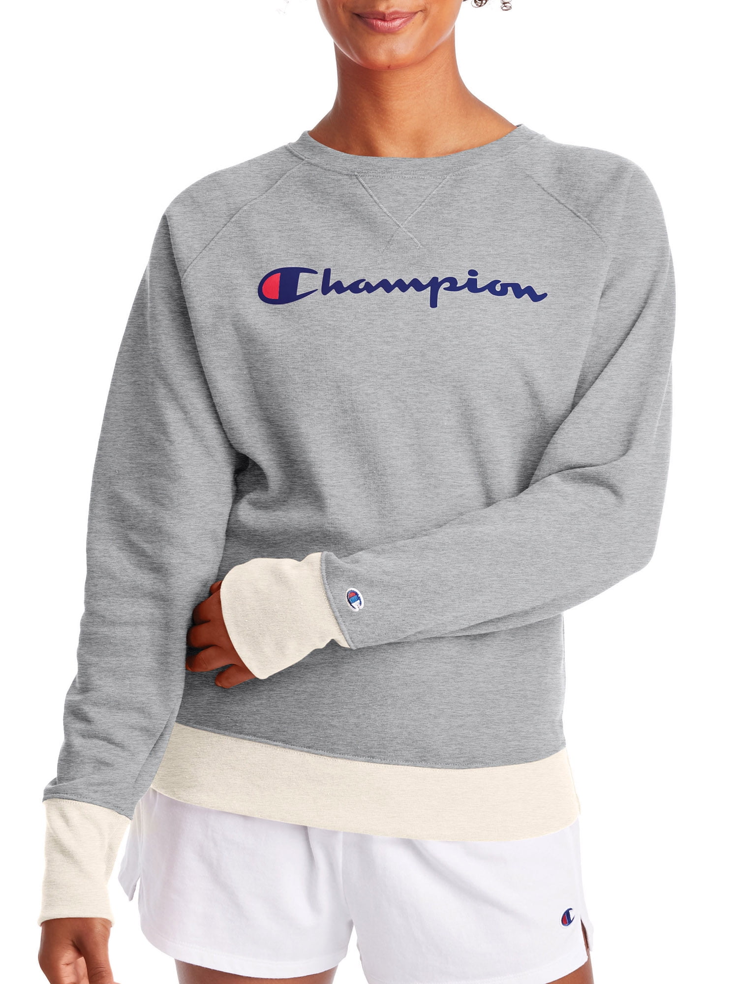 champion women's fleece boyfriend crew sweatshirt