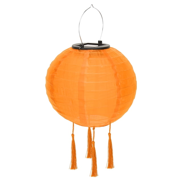Linterna Solar Lámpara Linterna solar LED de 12 pulgadas, impermeable, para colgar al aire libre, luz de globo (naranja)