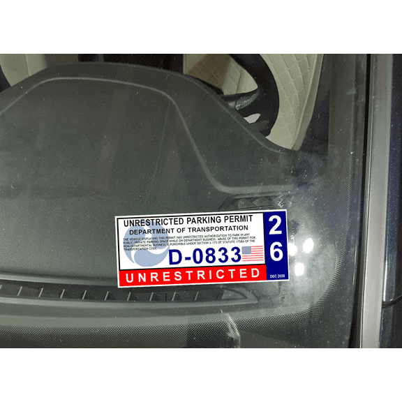 2025 Unrestricted Parking Window Cling Decal