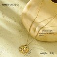 thumbnail image 2 of NICKSUN 18K Gold Plated Stainless Steel Hammered Pendant Necklace, Multicolor Cubic Zirconia Irregular Heart Round Rectangle Charms Dainty Clavicle Necklaces for Women Minimalist Jewelry, 2 of 4