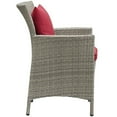 thumbnail image 2 of Modway Conduit Outdoor Patio Wicker Rattan Dining Armchair in Light Gray Red, 2 of 3