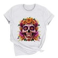 thumbnail image 3 of Maqroz Oversized Graphic Tshirts for Women Vintage Band Rock Concert Loose Tee Y2K Summer Midi-Skull Short Sleeve Tops, 3 of 6